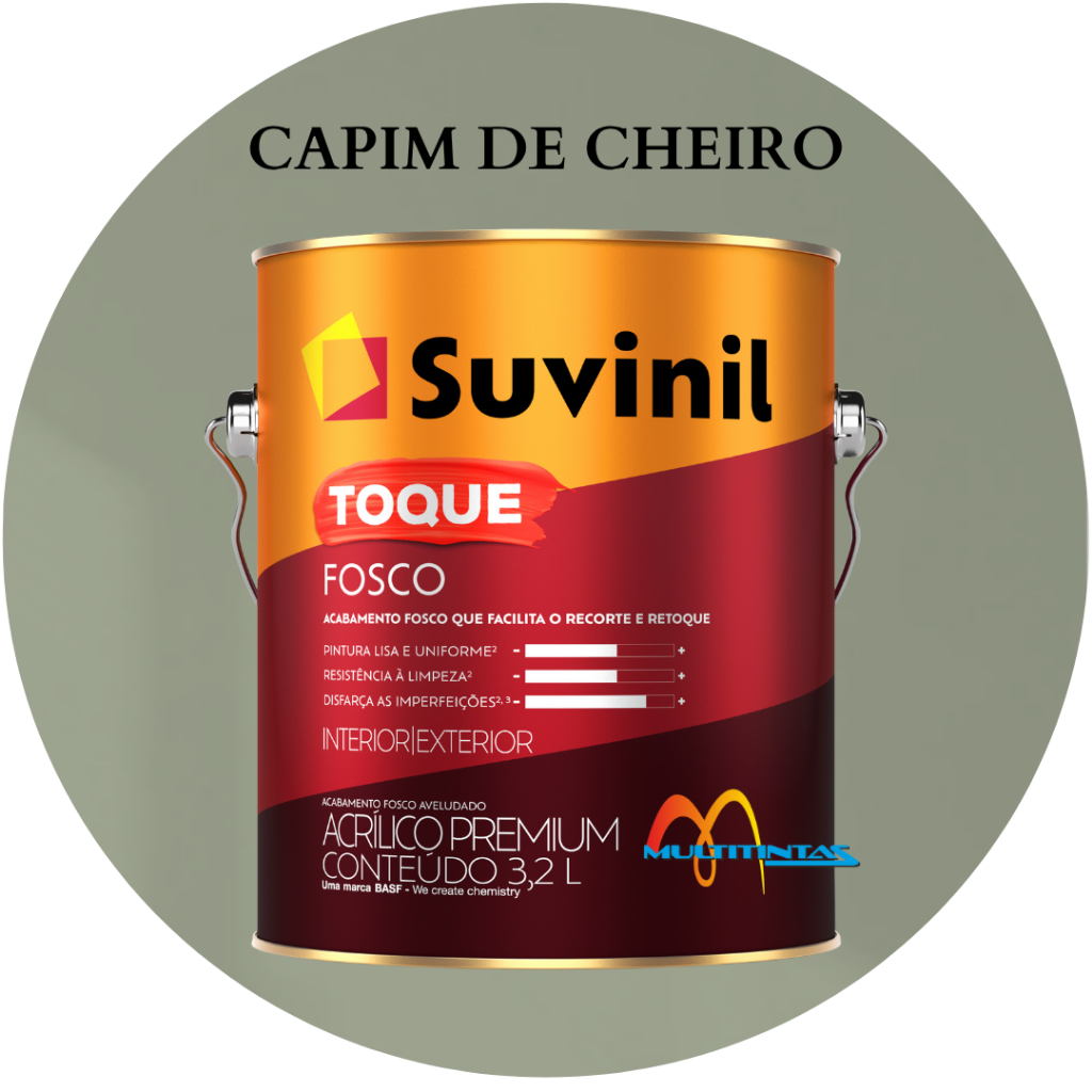 Tinta Acrílica 3,2l Cor Capim de Cheiro Toque Fosco Suvinil em Oferta na Shopee