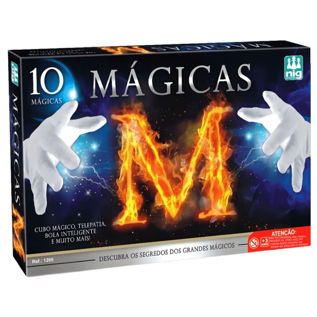 Jogo Kit 10 Magicas Criança Truques Cartas Cubo Bola Inteligente Família Brinquedos Divertido