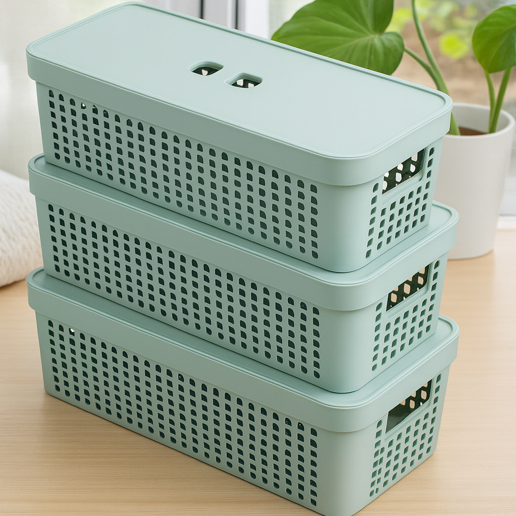 Kit 3 Caixas Organizadoras com Tampa 3,6 Litros Multiuso Para Banheiro em Plástico Resistente em Oferta na Shopee