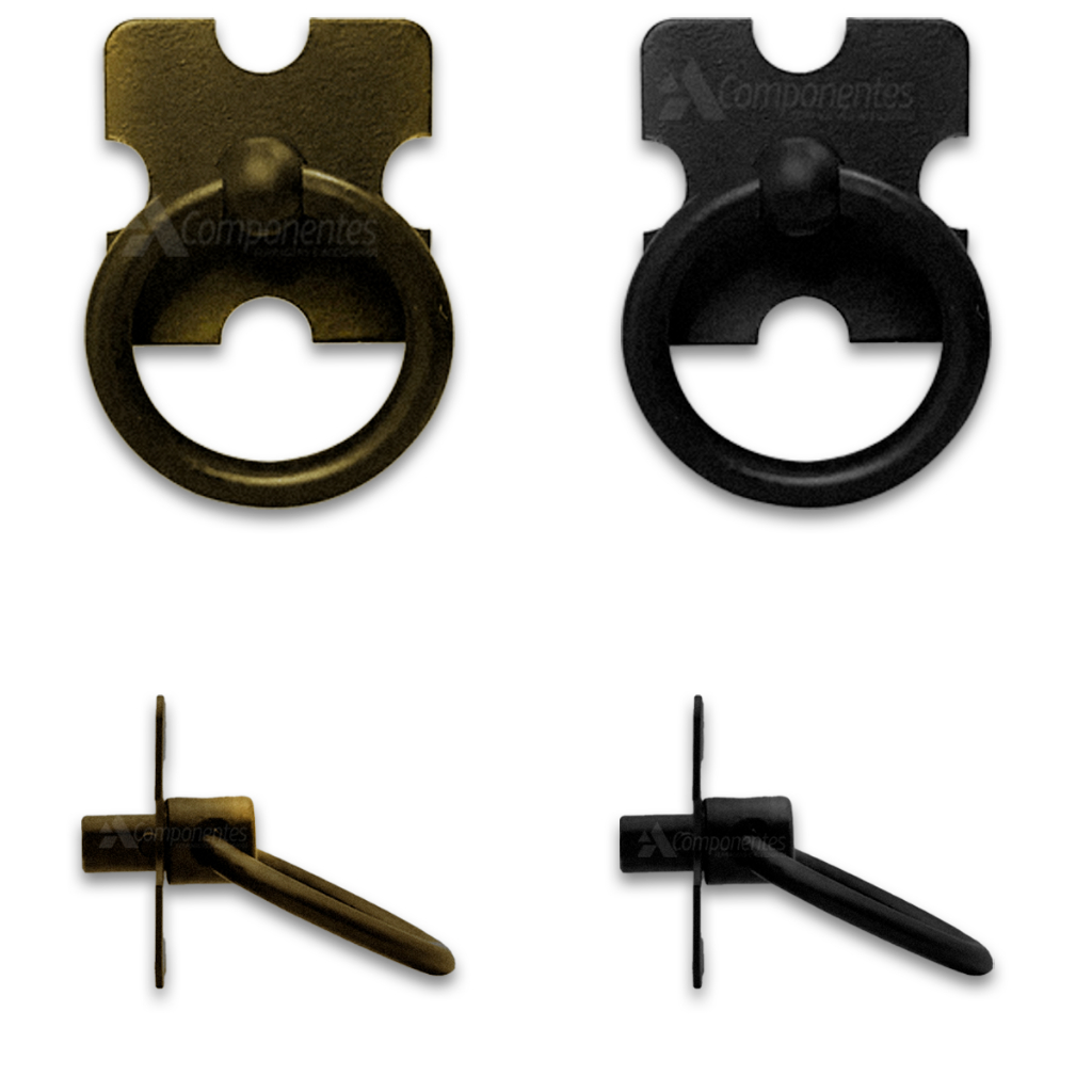 Kit 2 Puxador Para Móveis Rústico Santa Fé Colonial Argola 35x35 - Cores