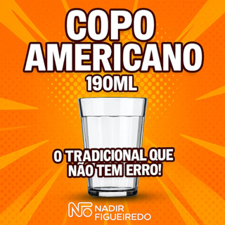Kit 24 ou 12 Copos Americano Nadir 190ml Tradicional Multiuso Vidro Original Bares Restaurantes Casa em Oferta na Shopee