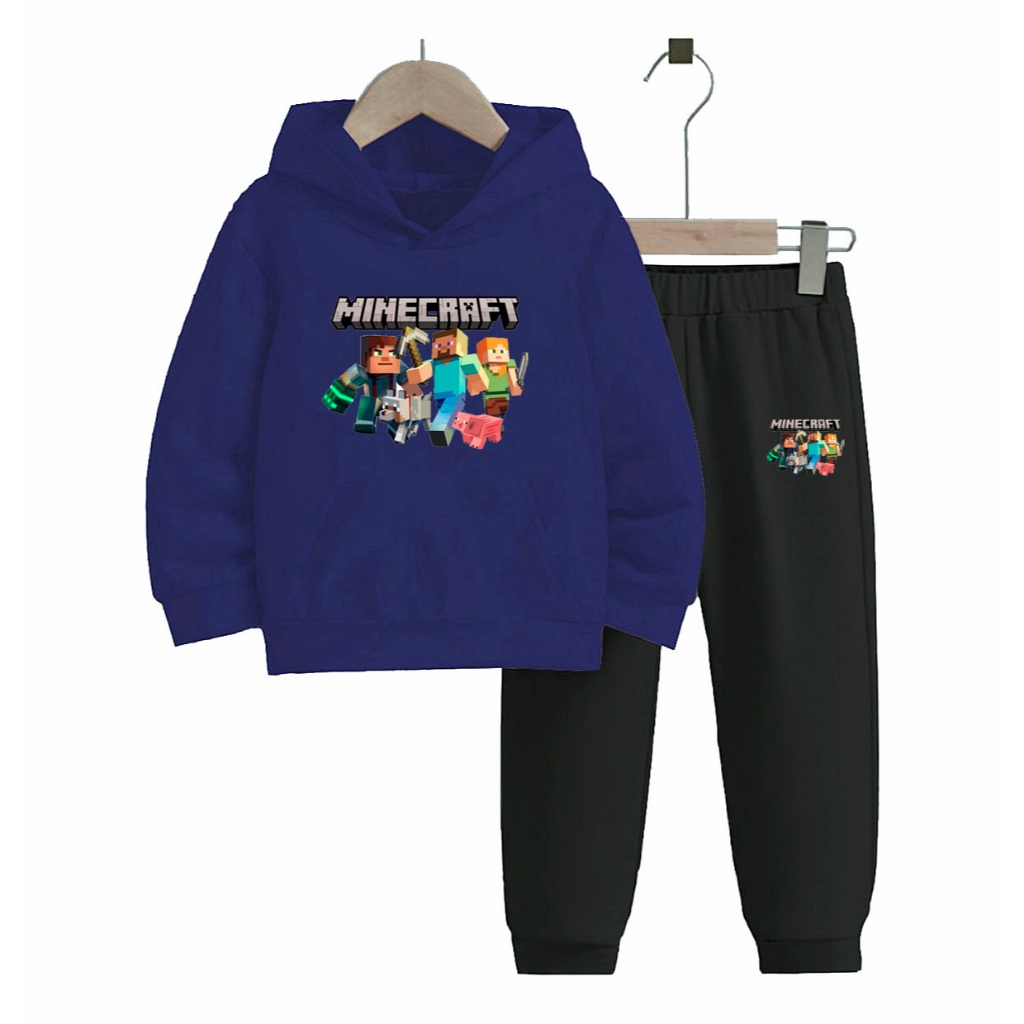 Conjunto De Moletom Infantil Minecraf.t Agasalho De Frio Estampado