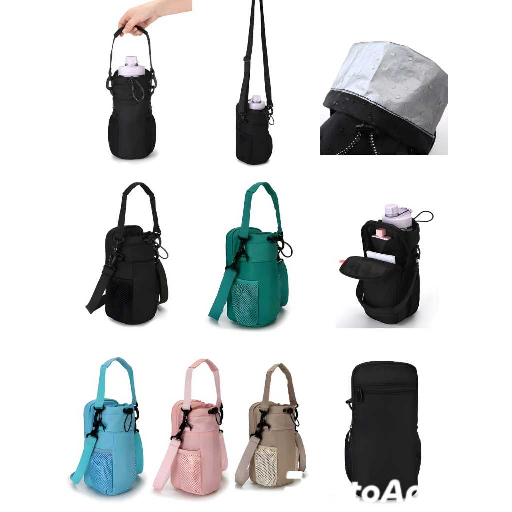 Suporte Para Garrafa ou Porta Copo Bolsa Com Alça Ajustável e Alça para Mão Portátil em Oferta na Shopee