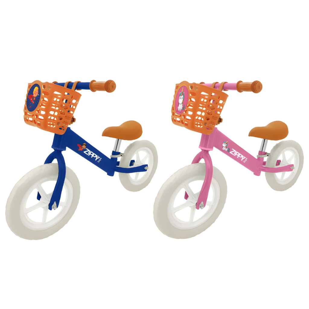 Bicicleta de Equilíbrio Infantil com Cestinha - Aro 12 Sem Pedal Zippy Toys