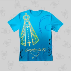 CAMISETAS ROMARIA SUBLIMADAS (ESTAMPAS EXCLUSIVAS NOSSA SENHORA APARECIDA) INFANTIL E ADULTA