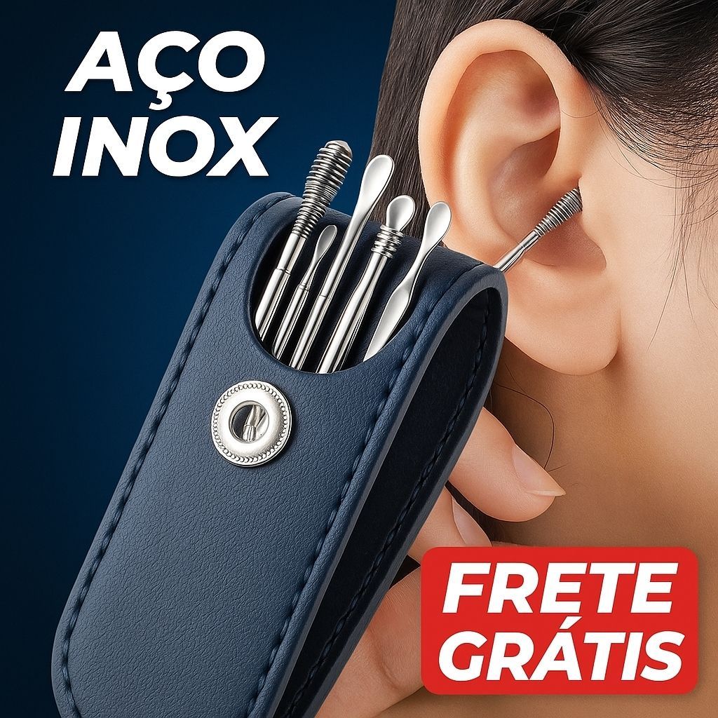 Kit Jogo Removedor De Cera De Ouvido Fácil LimpezaReutilizável + Estojo (6 Peças) Kit Jogo Removedor De Cera De Ouvido Fácil LimpezaReutilizável + Estojo (6 Peças)