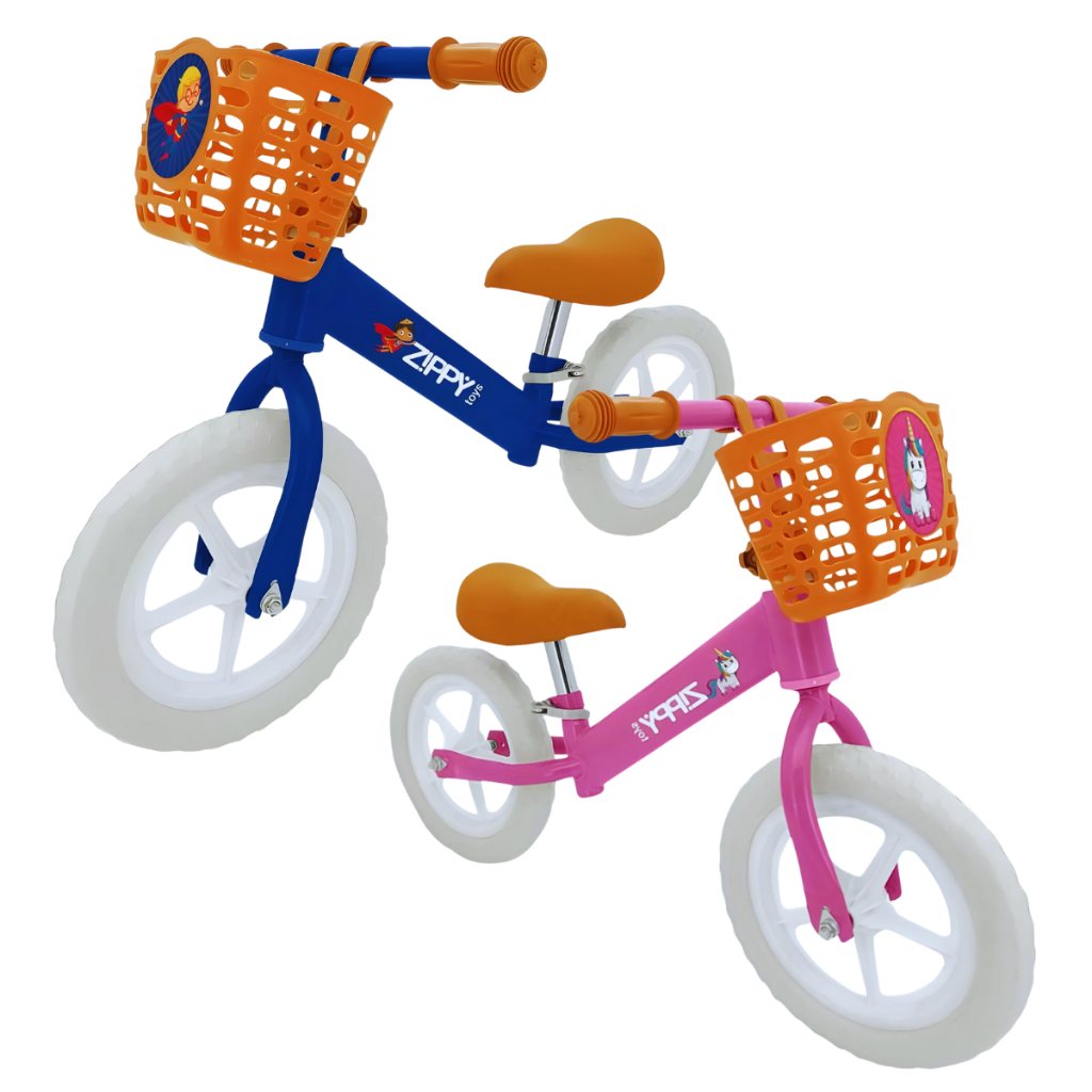 Bicicleta Infantil Sem Pedal Aro 12 com Cestinha para Equilíbrio Zippy Toys