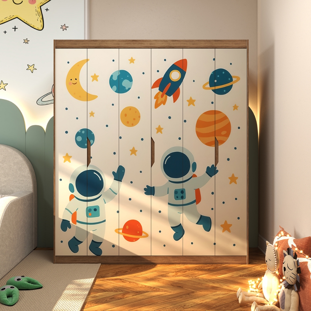 Guarda Roupa Infantil Roupeiro em MDF 6 Portas 2 Gavetas Para Quarto de Bebê Modelo Alias em Oferta na Shopee