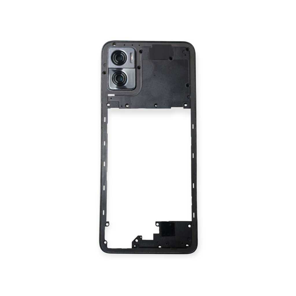 Carcaça Aro Lateral COM LENTE E Botão Externo Compatível Moto E22 Xt2239 GRAFITE ( envio imediato )