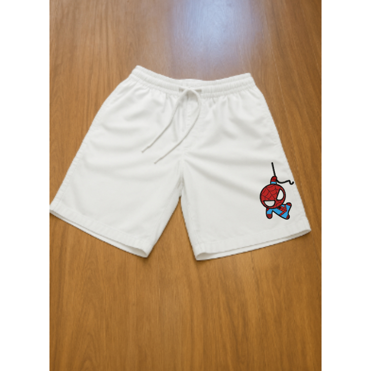 Shorts Bermudas Menino Aranha Masculino Tactel elastano Básico Treino Praia 2 bolsos
