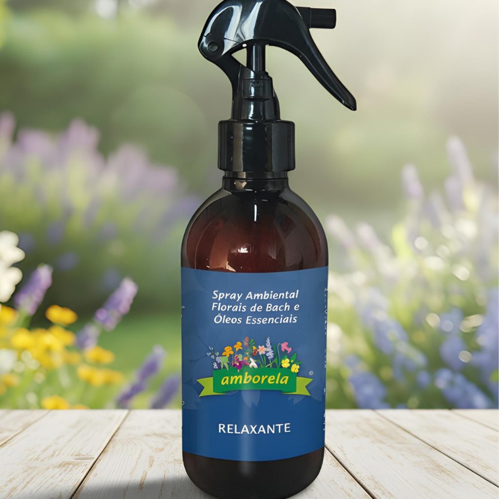 Imagem Aromatizador de Ambiente Florais de Bach e Óleos Essenciais em Spray Relaxante Amborela 200ml