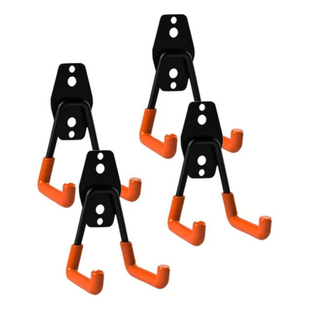 4 Suporte De Parede Aço Multiuso 23kg Bike Mangueira Escada