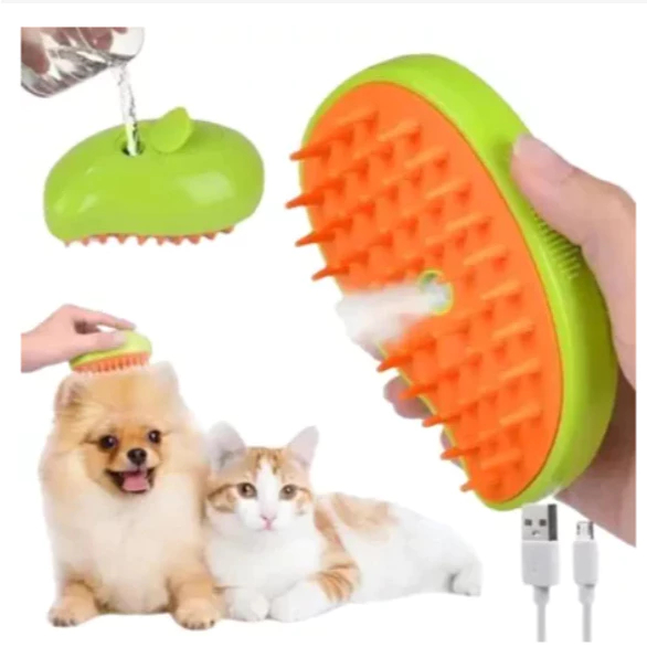 Escova A Vapor 3 Em 1 Pet Removedor Pelos Para Gatos E Cães