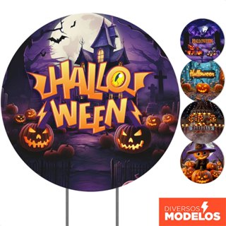 Painel de Festa Redondo 1,50m Decoração Halloween Em Tecido C/Elástico - Diversos Modelos em Oferta na Shopee