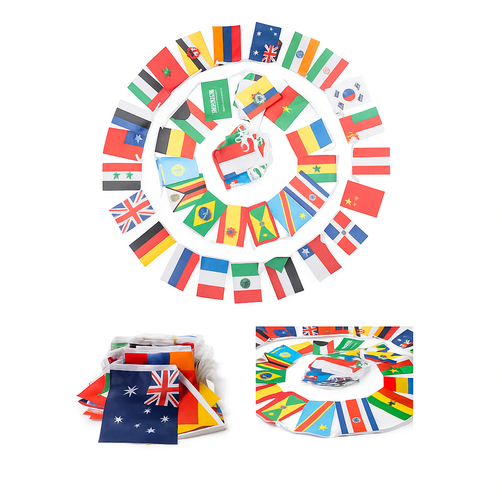 Varal Missionário C/ 10m C/ 32 Bandeiras Países 14 cm x 21cm em Oferta na Shopee