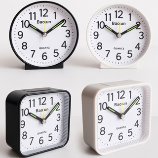 Relogio Despertador de Mesa Quadrado Minimalista Presente Branco Preto Redondo Alarme Tic Tac em Oferta na Shopee