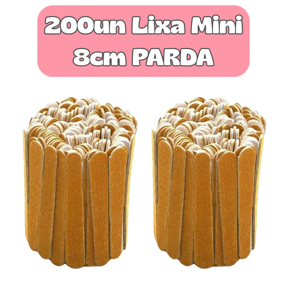 200Un Lixa de Unha Mini 8cm PARDA Descartável para Manicure Pedicure Estética Salão de Beleza Spá — imagem 1