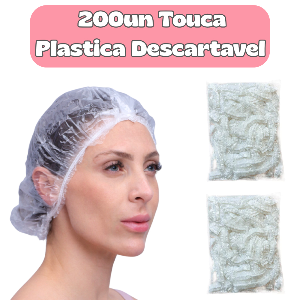 200UN Touca PLASTICA Descartável Amaciamento/Banho Salão de Beleza Spa Estética Clinica em Oferta na Shopee
