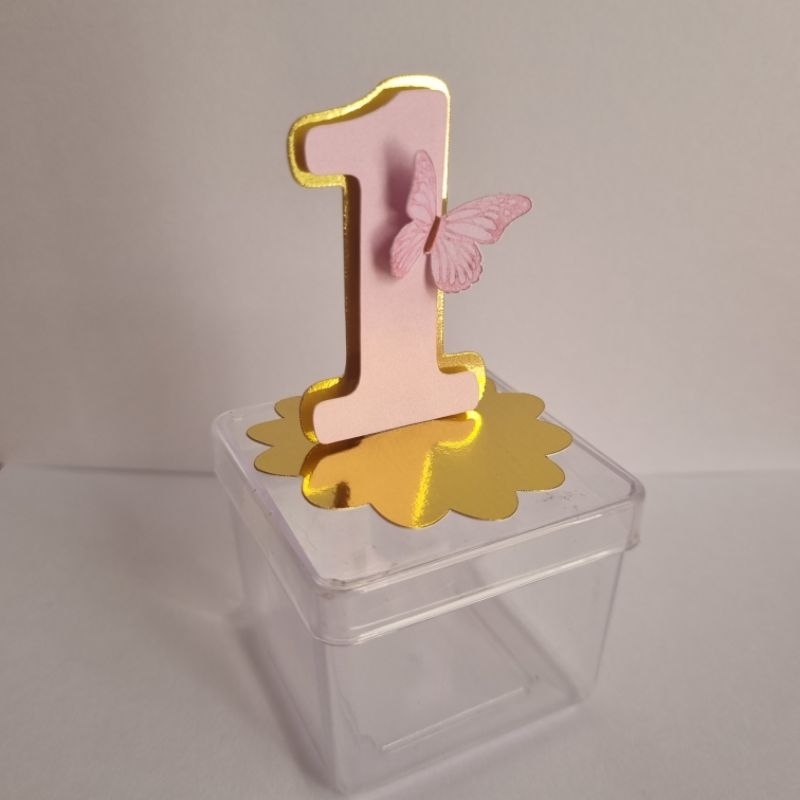 Kit Apliques Números Lamicote Personalizados Borboletas 5x5 cm - Jardim Encantado - Lembrancinhas Festa Infantil