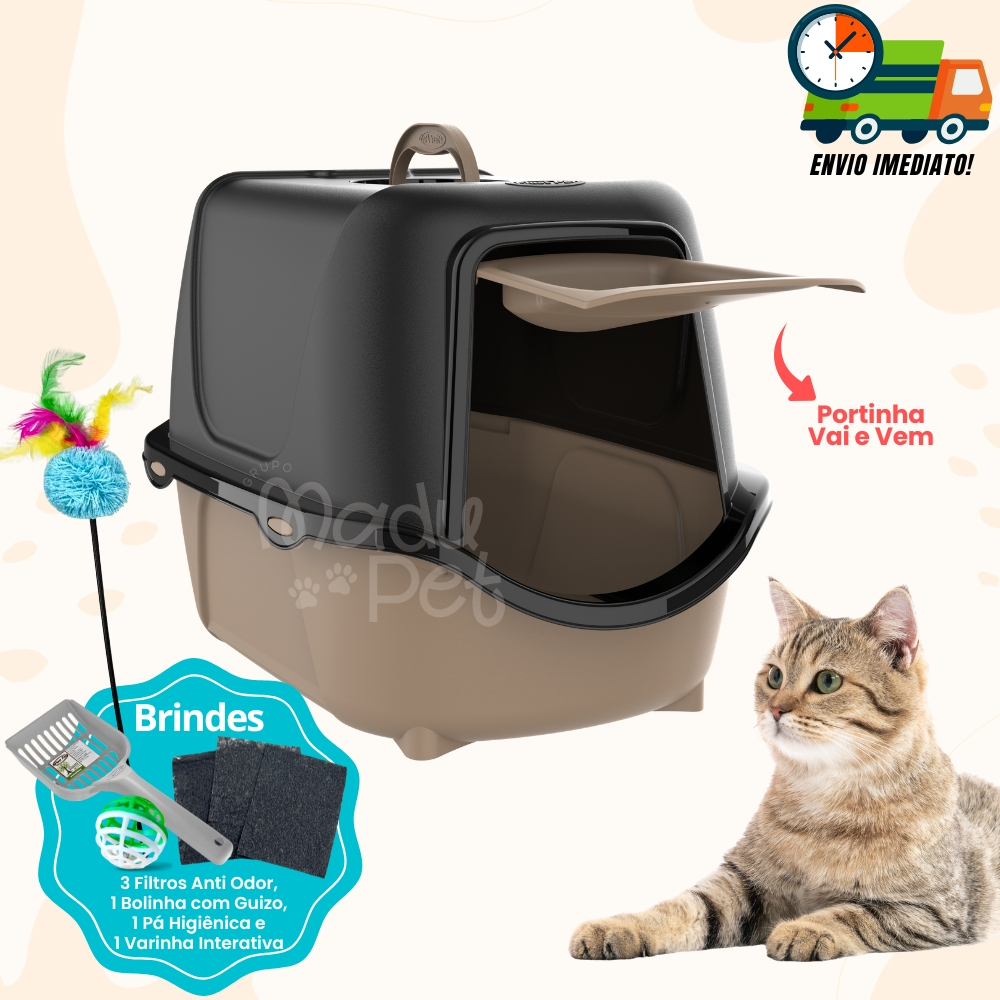 Caixa de Areia Para Gatos Fechada Banheiro Sanitário Com Filtro Anti Odor e Pá Envio Imediato em Oferta na Shopee