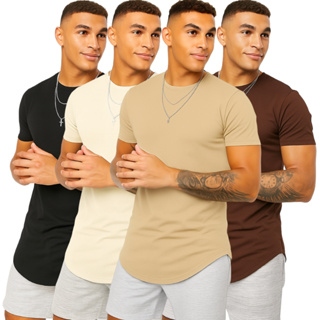 Camiseta Masculina Longline Algodão Overside Swag Academia em Oferta na Shopee