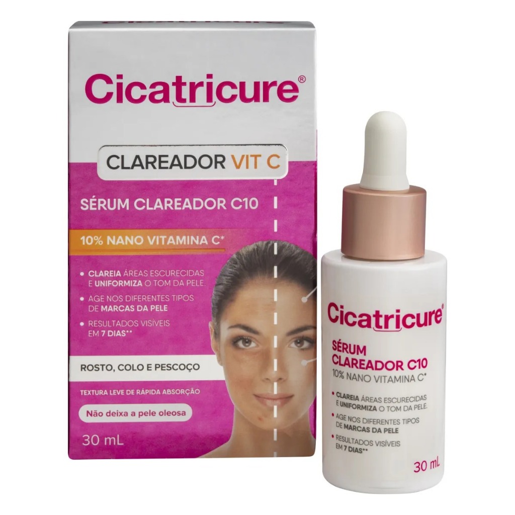 Sérum Facial Cicatricure Clareador CR10 Vit C Com 30ml em Oferta na Shopee