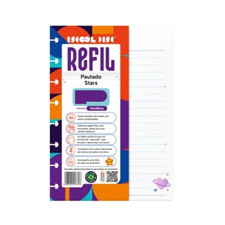 Refil Caderno De Disco Inteligente Iscool Pautado Criativo Star 50 Folhas 90g em Oferta na Shopee