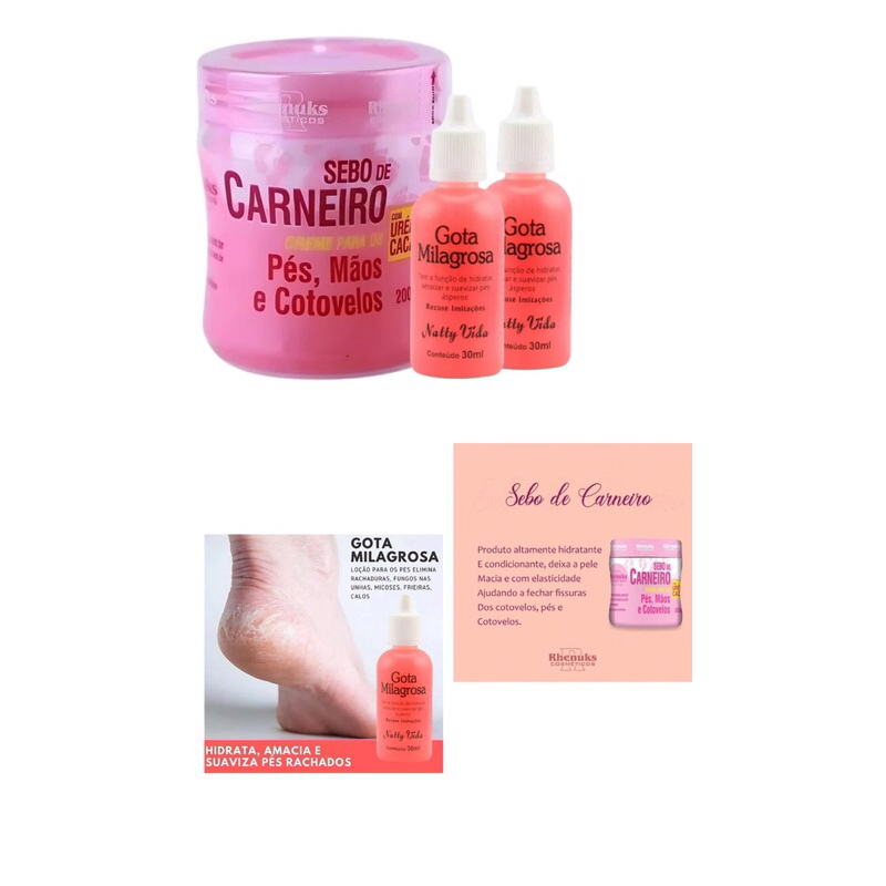 kit Anti Rachaduras | Sebo de Carneiro + Gota milagrosa | Diga Adeus as Rachaduras nos pés - Envio imediato em Oferta na Shopee