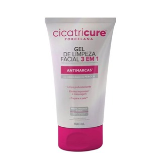 Gel De Limpeza Facial Cicatricure Porcelana 3 Em 1 Antimarcas Com 150ml em Oferta na Shopee