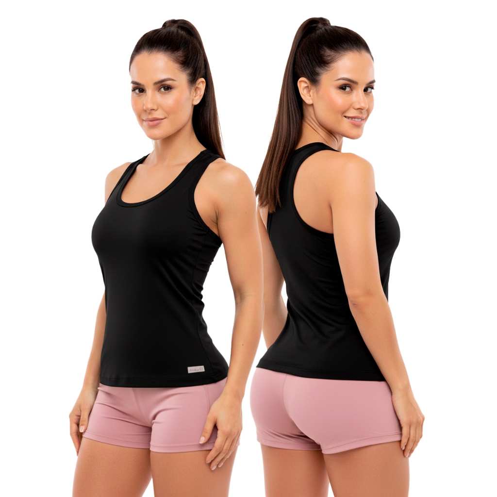 Regata Nadador Feminina Viscose Elastano Básica Conforto Academia