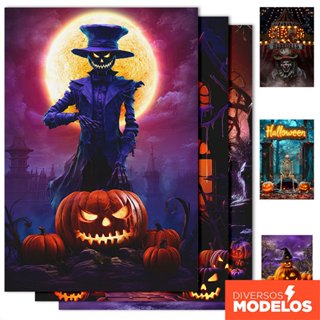 Painel de Festa Decoração Halloween Retangular 1,50x2,20m Sublimado Tecido - Diversos Modelos em Oferta na Shopee