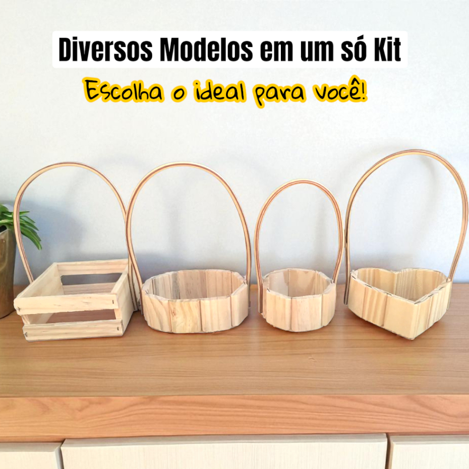 Kit 20/40 cestas fraldeiras com alça sortidas presente dia das mães namorados páscoa em Oferta na Shopee