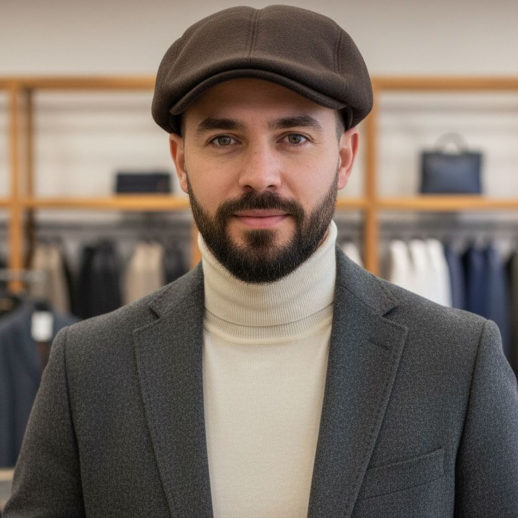 Boina Masculina Italiana Bulier Boné Lisa Inglesa Chapeu Sofisticada Luxo Veludo