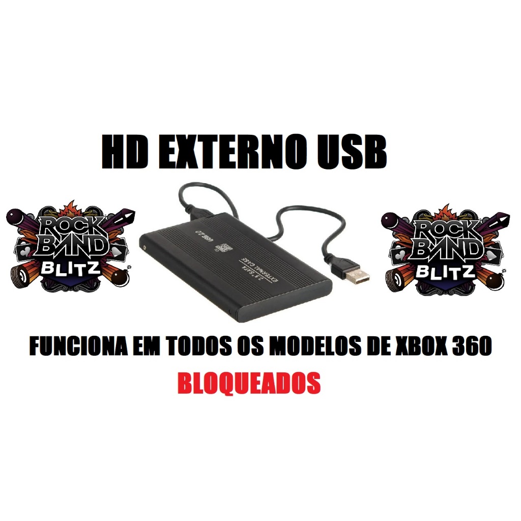 HD EXTERNO USB 90 JOGOS PARA TODOS OS MODELOS DE XBOX 360 BLOQUEADO