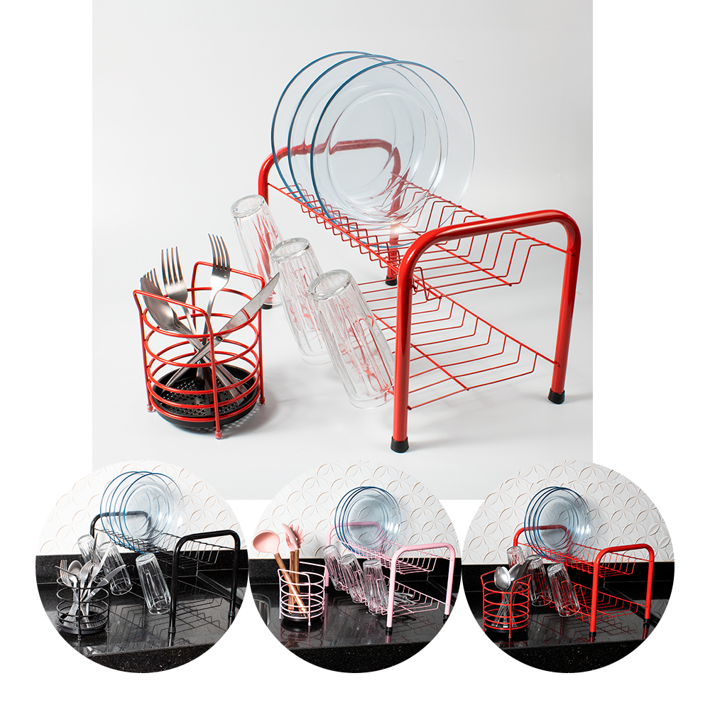 Kit Escorredores de Louça Berço Dois Andares Beliche 3 cores Porta Copos Cozinha Pia Bancada Grande em Oferta na Shopee