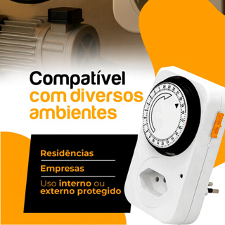 Temporizador Timer Analógico Energia com Plug Liga E Desliga Bivolt em Oferta na Shopee