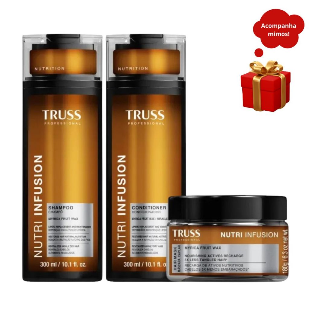 Kit Truss Nutri Infusion 1 Shampoo 1 Condicionador 300ml 1 Máscara 180g