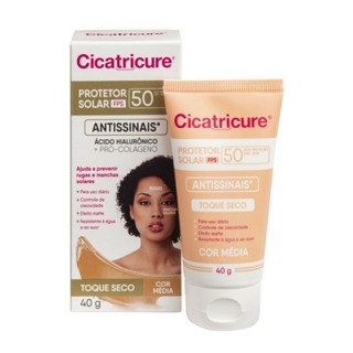 Protetor Solar Facial Cicatricure Antissinais FPS 50 Cor Média 40g em Oferta na Shopee