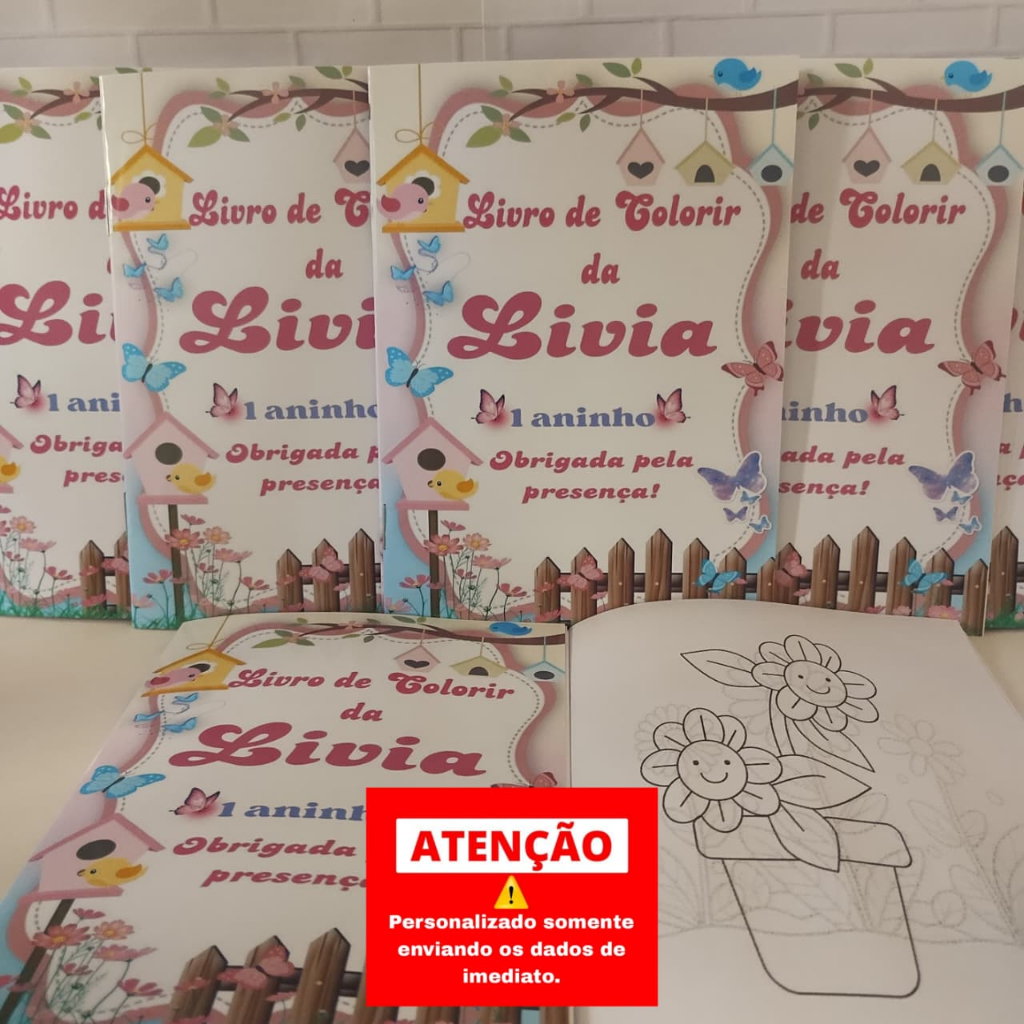 10 Livrinhos para Colorir Lembrancinha de Aniversário Infantil Jardim Bosque Encantado Borboletas