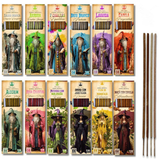Kit de 3 a 10 Pacotes de Incenso Natural Artesanal Vila Zen Linha Mistica 8 Varetas Natural Sem Carvão em Oferta na Shopee