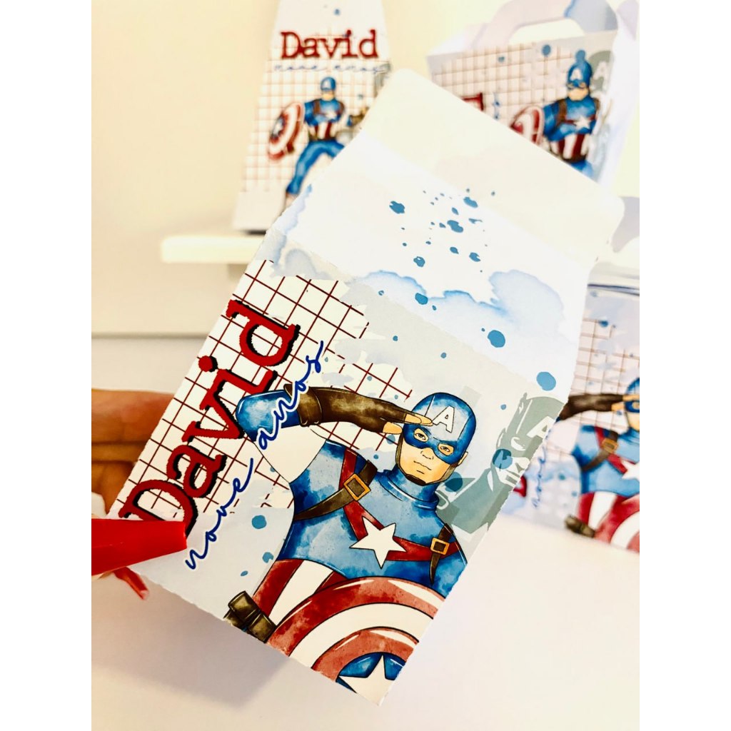 Kit Personalizado Capitão Amarica - Capitão America Aquarela  PEGUE E MONTE