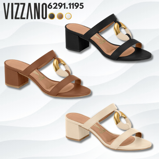 Sandália Salto Bloco Vizzano Pelica Feminino Pelica Tira Pronta Confortável
