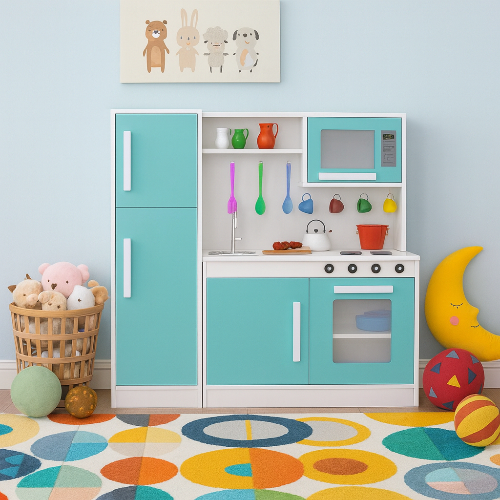 Cozinha Para Criança Infantil Com Microondas Forno e Geladeira