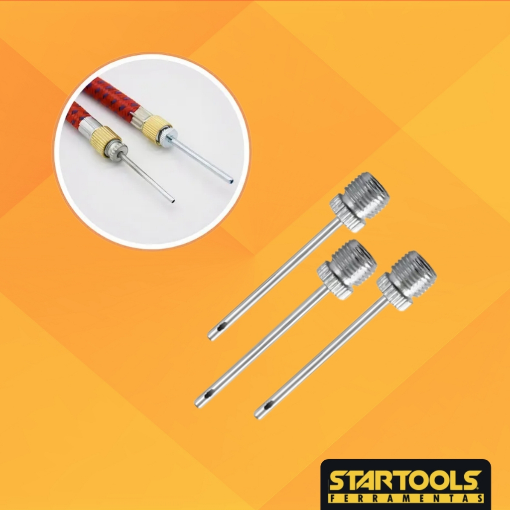 Kit 6 Bico Bomba D Ar Inflar Encher Bola I-16 Startools Inox