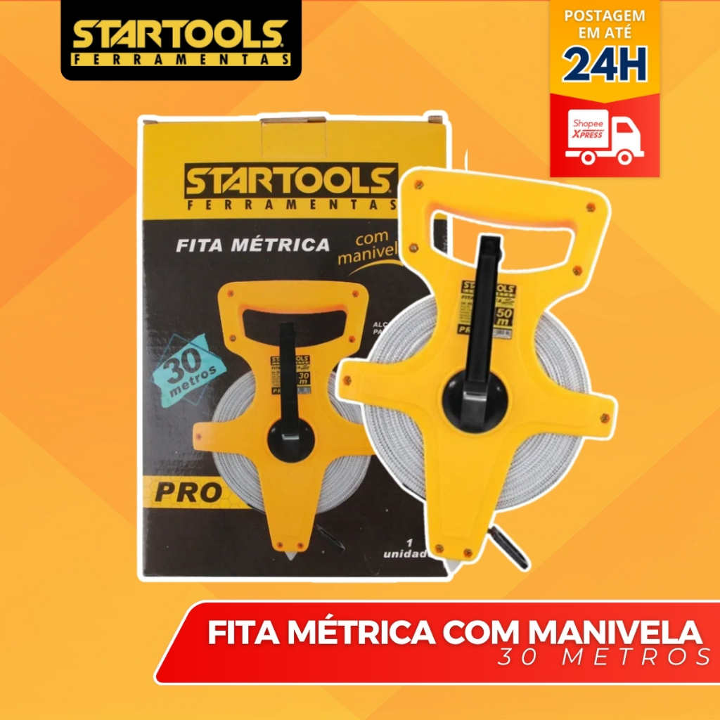 Trena Métrica Longa Fita Fibra De Vidro 30mts profissional Resistente