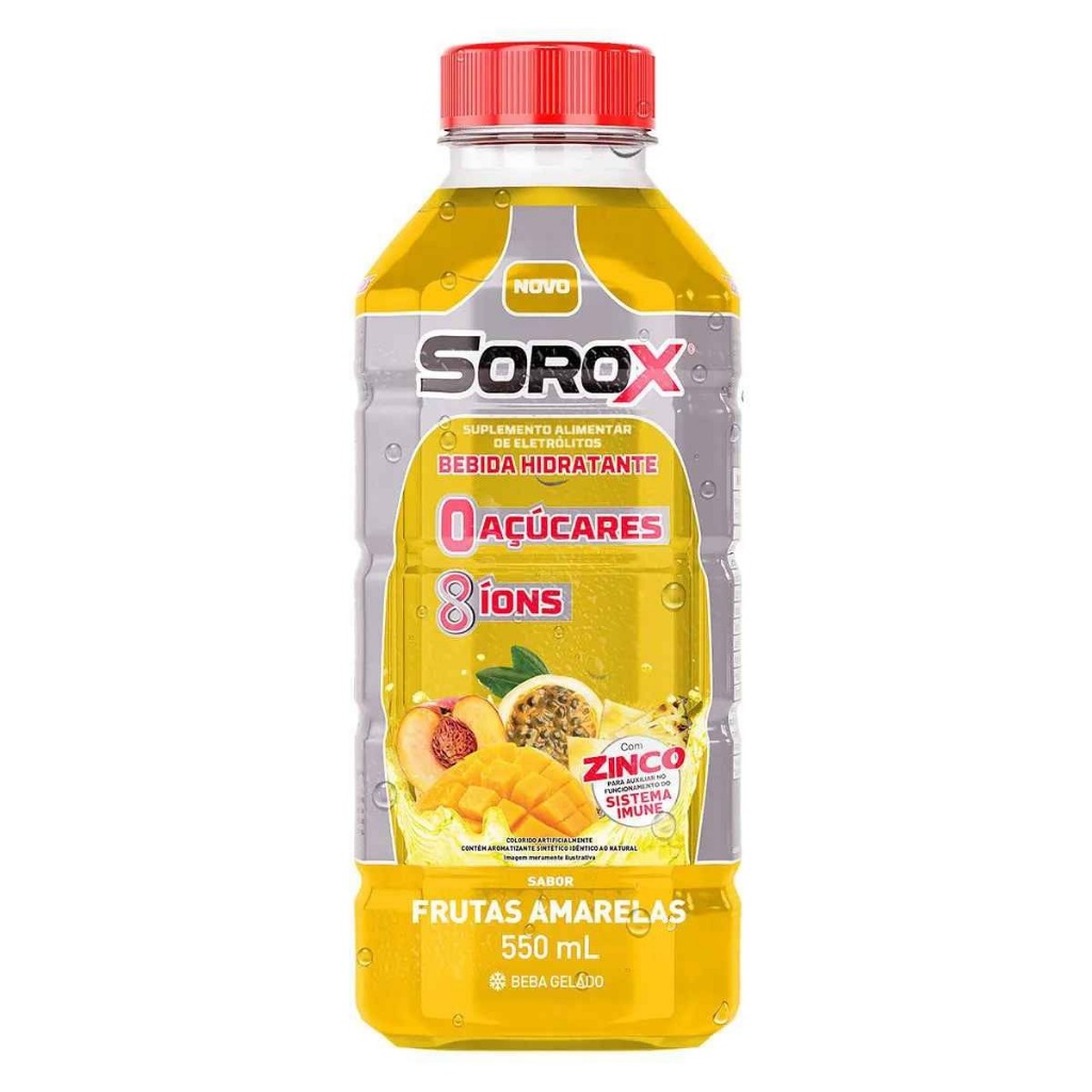 Bebida Hidratante Sorox Sabor Frutas Amarelas Com 550ml em Oferta na Shopee