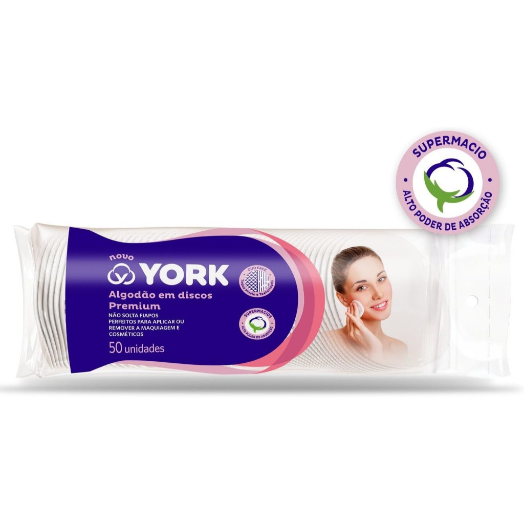 Algodão em Discos York Duo Face com 50 unidades em Oferta na Shopee
