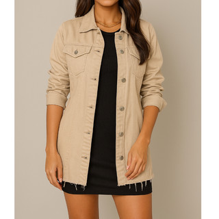 Jaqueta Jeans Longa Feminina