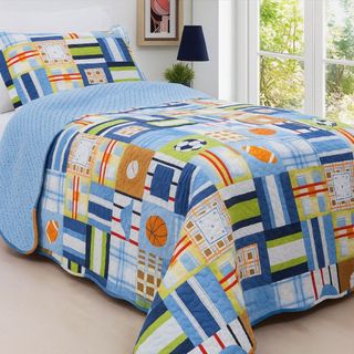 Cobre Leito Colcha Infantil Solteiro Rozac Patchwork Teen Kids Com Porta Travesseiro