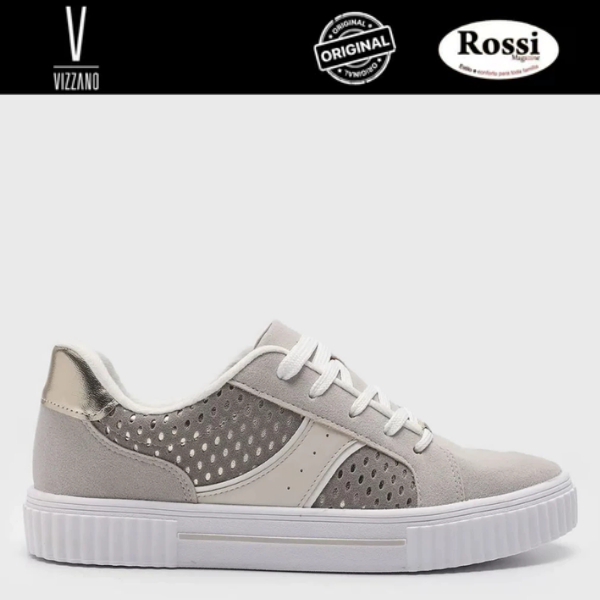 Tênis Vizzano Feminino Original Flat Camurça Casual Retrô Estiloso Confortável